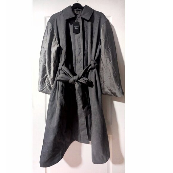 Abercrombie & Fitch | Nicole Benefield Padded Grey Trench Coat - Picture 5 of 16
